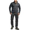 imageCQR Mens Quarter Zip Utility Fleece Pullover Outdoor Casual Thermal Sweater Chest Zipper Pocket Mock Neck Long SleeveApex Charcoal