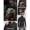 imageCQR Mens Quarter Zip Utility Fleece Pullover Outdoor Casual Thermal Sweater Chest Zipper Pocket Mock Neck Long SleeveApex Heather Coal Black