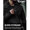imageCQR Mens Quarter Zip Utility Fleece Pullover Outdoor Casual Thermal Sweater Chest Zipper Pocket Mock Neck Long SleeveApex Heather Coal Black