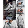 imageCQR Mens Quarter Zip Utility Fleece Pullover Outdoor Casual Thermal Sweater Chest Zipper Pocket Mock Neck Long SleeveApex Light Grey