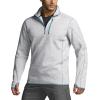 imageCQR Mens Quarter Zip Utility Fleece Pullover Outdoor Casual Thermal Sweater Chest Zipper Pocket Mock Neck Long SleeveApex Light Grey
