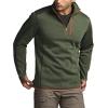 imageCQR Mens Quarter Zip Utility Fleece Pullover Outdoor Casual Thermal Sweater Chest Zipper Pocket Mock Neck Long SleeveApex Olive