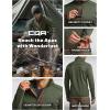 imageCQR Mens Quarter Zip Utility Fleece Pullover Outdoor Casual Thermal Sweater Chest Zipper Pocket Mock Neck Long SleeveApex Olive