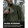 imageCQR Mens Quarter Zip Utility Fleece Pullover Outdoor Casual Thermal Sweater Chest Zipper Pocket Mock Neck Long SleeveApex Olive