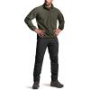 imageCQR Mens Quarter Zip Utility Fleece Pullover Outdoor Casual Thermal Sweater Chest Zipper Pocket Mock Neck Long SleeveFortress Army Green