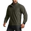 imageCQR Mens Quarter Zip Utility Fleece Pullover Outdoor Casual Thermal Sweater Chest Zipper Pocket Mock Neck Long SleeveFortress Army Green
