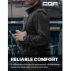 imageCQR Mens Quarter Zip Utility Fleece Pullover Outdoor Casual Thermal Sweater Chest Zipper Pocket Mock Neck Long SleeveFortress Black