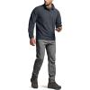 imageCQR Mens Quarter Zip Utility Fleece Pullover Outdoor Casual Thermal Sweater Chest Zipper Pocket Mock Neck Long SleeveFortress Charcoal