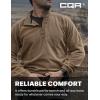 imageCQR Mens Quarter Zip Utility Fleece Pullover Outdoor Casual Thermal Sweater Chest Zipper Pocket Mock Neck Long SleeveFortress Coyote