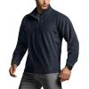 imageCQR Mens Quarter Zip Utility Fleece Pullover Outdoor Casual Thermal Sweater Chest Zipper Pocket Mock Neck Long SleeveFortress Operator Navy