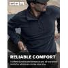 imageCQR Mens Quarter Zip Utility Fleece Pullover Outdoor Casual Thermal Sweater Chest Zipper Pocket Mock Neck Long SleeveFortress Operator Navy