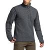 imageCQR Mens Quarter Zip Utility Fleece Pullover Outdoor Casual Thermal Sweater Chest Zipper Pocket Mock Neck Long SleeveTimberline Grey