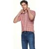 imageCQR Mens Regular Fit Short Sleeve Shirts 100 Cotton ButtonUp Casual Poplin ShirtShort Sleeve Poplin Burnt Orange