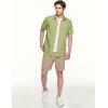 imageCQR Mens Regular Fit Short Sleeve Shirts 100 Cotton ButtonUp Casual Poplin ShirtShort Sleeve Poplin Caterpillar Green
