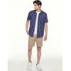 imageCQR Mens Regular Fit Short Sleeve Shirts 100 Cotton ButtonUp Casual Poplin ShirtShort Sleeve Poplin Navy Windowpane