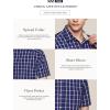 imageCQR Mens Regular Fit Short Sleeve Shirts 100 Cotton ButtonUp Casual Poplin ShirtShort Sleeve Poplin Navy Windowpane