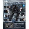 imageCQR Mens Softshell Fleece Lined Winter Hiking Pants Water Resistant Insulated Thermal Outdoor Tactical Warm Snow Ski PantsTeton Black