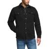 imageCQR Mens Twill All Cotton Flannel Lined Shirt Jacket Soft Brushed Outdoor Shirt JacketTwill Shirt Jacket Black Yellow