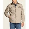 imageCQR Mens Twill All Cotton Flannel Lined Shirt Jacket Soft Brushed Outdoor Shirt JacketTwill Shirt Jacket Khaki