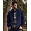 imageCQR Mens Twill All Cotton Flannel Lined Shirt Jacket Soft Brushed Outdoor Shirt JacketTwill Shirt Jacket Navy
