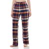 imageCQR Womens 100 Cotton Flannel Plaid Pajama Pants Brushed Soft Lounge ampamp Sleepwear PJ Bottoms with PocketsFlannel Pants Navy  Orange