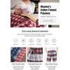 imageCQR Womens 100 Cotton Flannel Plaid Pajama Pants Brushed Soft Lounge ampamp Sleepwear PJ Bottoms with PocketsFlannel Pants Navy  Orange