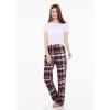 imageCQR Womens 100 Cotton Flannel Plaid Pajama Pants Brushed Soft Lounge ampamp Sleepwear PJ Bottoms with PocketsFlannel Pants Navy  Orange