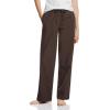 imageCQR Womens 100 Cotton Flannel Plaid Pajama Pants Brushed Soft Lounge ampamp Sleepwear PJ Bottoms with PocketsFlannel Pants Solid Dark Brown