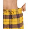 imageCQR Womens 100 Cotton Flannel Plaid Pajama Pants Brushed Soft Lounge ampamp Sleepwear PJ Bottoms with PocketsFlannel Pants Yellow Cat