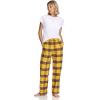 imageCQR Womens 100 Cotton Flannel Plaid Pajama Pants Brushed Soft Lounge ampamp Sleepwear PJ Bottoms with PocketsFlannel Pants Yellow Cat