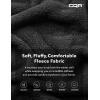 imageCQR Womens Fleece Long Robes Soft Fluffy Sleepwear Robe HoodedShawl Collar Wrap BathrobeFleece Collar Black