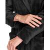 imageCQR Womens Fleece Long Robes Soft Fluffy Sleepwear Robe HoodedShawl Collar Wrap BathrobeFleece Collar Black