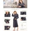 imageCQR Womens Fleece Long Robes Soft Fluffy Sleepwear Robe HoodedShawl Collar Wrap BathrobeFleece Collar Charcoal