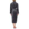 imageCQR Womens Fleece Long Robes Soft Fluffy Sleepwear Robe HoodedShawl Collar Wrap BathrobeFleece Collar Charcoal