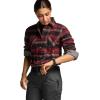 imageCQR Womens Plaid Flannel Shirt Long Sleeve AllCotton Soft Brushed Casual Button Down ShirtsFlannel Plaid Shirts Maple Crimson