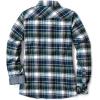 imageCQR Womens Plaid Flannel Shirt Long Sleeve AllCotton Soft Brushed Casual Button Down ShirtsFlannel Plaid Shirts Pacific Blue