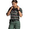 imageCQR Womens Plaid Flannel Shirt Long Sleeve AllCotton Soft Brushed Casual Button Down ShirtsFlannel Plaid Shirts Seattle Navy