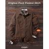 imageCQR Womens Plaid Flannel Shirt Long Sleeve AllCotton Soft Brushed Casual Button Down ShirtsFlannel Plaid Shirts Solid Dark Brown