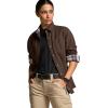 imageCQR Womens Plaid Flannel Shirt Long Sleeve AllCotton Soft Brushed Casual Button Down ShirtsFlannel Plaid Shirts Solid Dark Brown