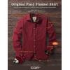 imageCQR Womens Plaid Flannel Shirt Long Sleeve AllCotton Soft Brushed Casual Button Down ShirtsFlannel Plaid Shirts Solid Wine