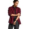 imageCQR Womens Plaid Flannel Shirt Long Sleeve AllCotton Soft Brushed Casual Button Down ShirtsFlannel Plaid Shirts Solid Wine
