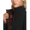 imageCQR Womens Twill All Cotton Flannel Shirt Jacket Soft Long Sleeve Shirts Corduroy Lined Outdoor Shirt JacketsTwill Field Jacket Black Orange