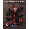 imageCQR Womens Twill All Cotton Flannel Shirt Jacket Soft Long Sleeve Shirts Corduroy Lined Outdoor Shirt JacketsTwill Field Jacket Black Orange