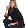 imageCQR Womens Twill All Cotton Flannel Shirt Jacket Soft Long Sleeve Shirts Corduroy Lined Outdoor Shirt JacketsTwill Field Jacket Black Orange