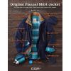imageCQR Womens Twill All Cotton Flannel Shirt Jacket Soft Long Sleeve Shirts Corduroy Lined Outdoor Shirt JacketsTwill Field Jacket Navy Green