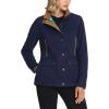 imageCQR Womens Twill All Cotton Flannel Shirt Jacket Soft Long Sleeve Shirts Corduroy Lined Outdoor Shirt JacketsTwill Field Jacket Navy Green