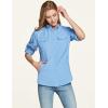 imageCQR Womens UPF 50 Long Sleeve Hiking Shirts Quick Dry Outdoor UVSun Protection Button Down ShirtsDry Fit Fishing Shirts Blue