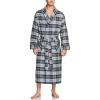 imageCQR Mens 100 Cotton Flannel Robe Lightweight Soft Plaid Lounge ampamp Night Sleepwear RobesFlannel Robe Navy Yellow Plaid