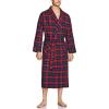 imageCQR Mens 100 Cotton Flannel Robe Lightweight Soft Plaid Lounge ampamp Night Sleepwear RobesFlannel Robe Red Tartan Plaid
