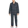 imageCQR Mens 100 Cotton Plaid Flannel Pajama Set Brushed Soft Lounge ampamp Sleep PJ Top ampamp Bottom with PocketsTop  Bottom Set Black Multicolor